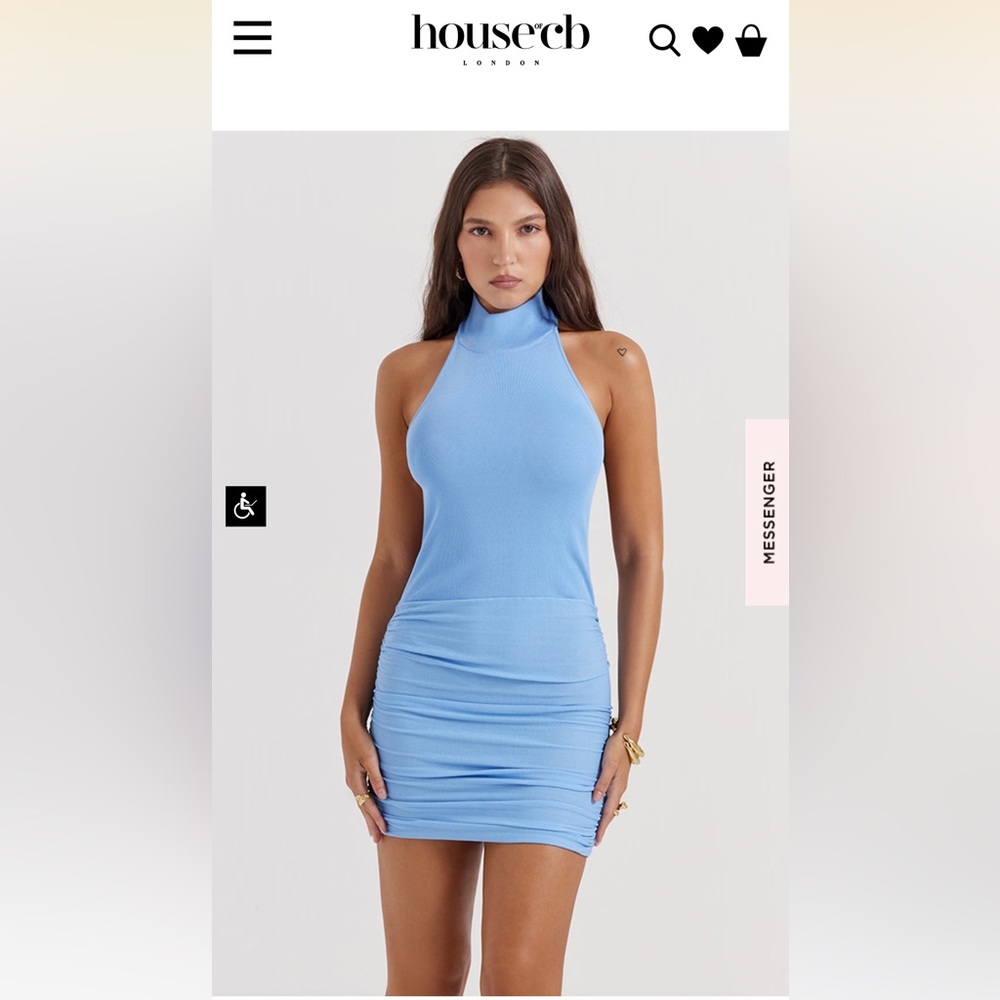 House of cb blue “Anura” dress size small